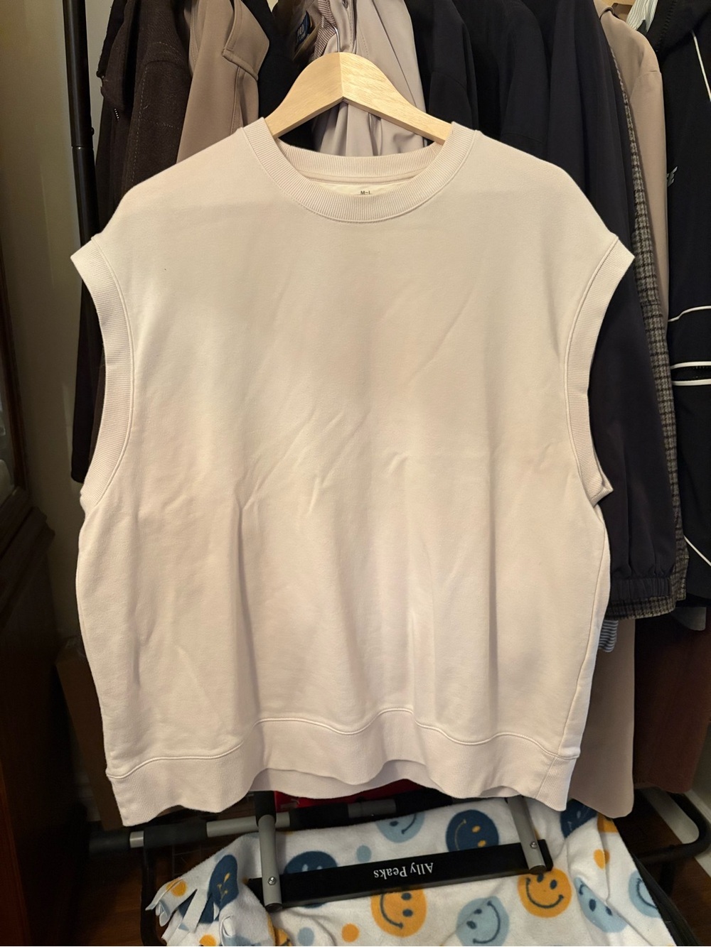 Muji Sleeveless Crewneck Top in Light Beige